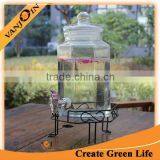 4L Octagon Glass Storage Jar With Glass Mushroom Lid With Tap thumbnail-2