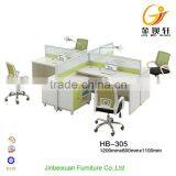 Contemporary L-shape Wooden 120 Degree Office Workstation thumbnail-5
