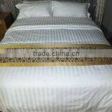 3cm Satin Strip Bed Sheet/100% Cotton
