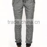 Fashion Women Sport Jogger Pants in Grey With Leather Pocket Waist thumbnail-1