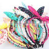 Free sample fabric chiffon wrapped dot headband