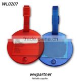 Round Shape Translucent Color Luggage Tag with Plastic Strap