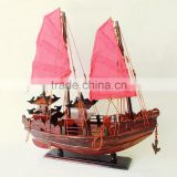 HA LONG BAY JUNK WITH RED SAIL SHIP MODEL FROM VIETNAM WOODEN DECORATION