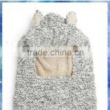 Bunny Ears Chunky Knit Winter Hood Scarf With Fluffy Lining for Girls thumbnail-1