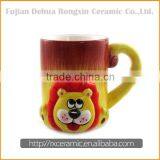 Hand-painted 3D ceramic cartoon animal chicken mug