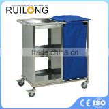 New Style Hospital Movable Cheap SS Laundry Nursing Trolley