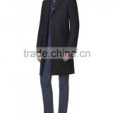2015 New Style 100% Cashmere Classic Black Cashmere Overcoat