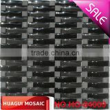 Waving/Arch Black crystal glass mix Black Marquina Marble Mosaic Tiles / Mosaico Mosaic Exporter