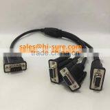 DB9 Connector Rs232 Male to Female Adapter Split Cable thumbnail-1
