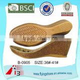 factory price wedge sole made by cork rubber