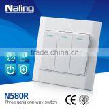 Africa Hot Sale 3 Gang 1 Way/2 Way Electric Wall Switch Naling Brand