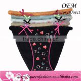 Top sale comfortable female underwear ladies cotton panties sexy bikini silk underwear with new design