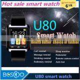 U80 Smart Bluetooth Watch Call Message Reminder Sleep Monitor Black/White/Red Color