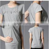 Wholesales 100% Cotton Interlock With Heat Seal Rhinestone Short Sleeve Fashion Summer Short Sleeve T Shirt thumbnail-2