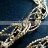 18cm 14K Light Gold Plated Brass Faceted Rhombic Link Fashion DIY Bracelet Supplies 1900059 thumbnail-4