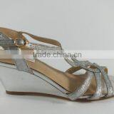 Ladies Fashion Wedge Sandals Ladeis Leather Wedge Shoe Comfortable thumbnail-1