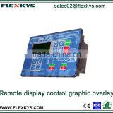 Adhesive Sticker Graphic Overlays for Remote Display Control