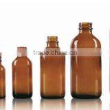1/2oz,1oz,2oz,4oz,8oz,16oz Amber Glass Bottles Boston Round With Pump thumbnail-1