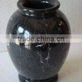 NATURAL JET BLACK MARBLE FLOWER VASES thumbnail-1