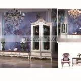 Bisini Luxury Antique Solid Wood Floor TV Cabinet, Living Room Furniture Set thumbnail-1