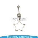 Wholesale Cheap Unique Cool Star Shape Sublimation Hypoallergenic Pregnancy Surgical Nickel Free Steel Belly Button Rings thumbnail-2