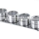 New Arrival 4 Pcs Magnetic Stainless Steel Spice Container Rack Set thumbnail-2