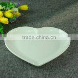 Stocked Porcelain Love Heart Shape Plate, White Chinese Porcelain Dinner Plates thumbnail-1