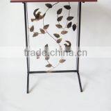 RH-4719 Hammered Wood Top Aviary Wrought Iron Metal Console Table thumbnail-4