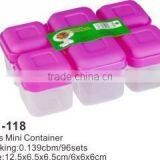 Plastic Food Storage Box,4 Pcs Mini Container,food Container Set thumbnail-3