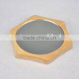 Hexagonal Wooden Mirror thumbnail-1