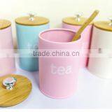 Set of 3 Kitchen Round Metal Storage Canisters for Tea Sugar Coffee thumbnail-2