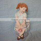 Fiberglass Garden Girl and Dog Sculptures Decor thumbnail-3