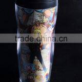 12oz Double Wall Coffee Plastic Travel Mug With Leak Proof Lid thumbnail-2