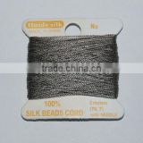 wholesale 0.6mm gray 100% bead silk threading cord with needle attached