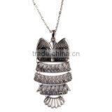 Cheap 2016 New Cute New Lady Women Vintage Silver Owl Pendant Necklace Best Gift For XMAS thumbnail-2