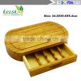 New Design Bamboo Cheese Board Set Professional Manufacturer of Bamboo&wood Items Cheese Board Set Cheese Knives W/cutting Board thumbnail-4