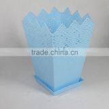 Square Lace Brim Plastic Garden Flower Pot thumbnail-4