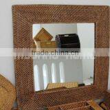 Full Rattan Wall Square Mirror thumbnail-1
