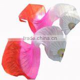 180CM 150CM 100% Silk Belly Dance Silk Fan Veils Ombre Silk Fan Veils thumbnail-1