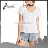 Plain White T-shirts v Neck t Shirts With Pocket Tee thumbnail-2