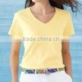 100% cotton 200gsm, custom women's t-shirt , v-neck