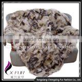 CX-D-48 Patchwork Natural Color Fox Fur Throw Fur Blanket thumbnail-1