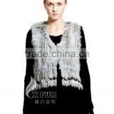 CX-G-B-88 Ladies Real Rabbit Fur Fashion Fur Tassel Women Fur Waistcoat thumbnail-1