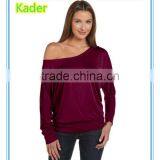 2014 Sexy Trendy Ladies' Flowy off the Shoulder T-shirt Wholesale thumbnail-1