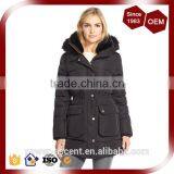 Wholesale 100% Nylon Shell Women's Slim Parka Jackets With Fur thumbnail-1