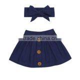 Latest Designer Cotton Skirt Kids Girl Short Dresses Matching Headband Sets thumbnail-6