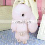 Genuine Rex Rabbit Furs Keychain Pendant Bag Car Charm Tag Cute Mini Rabbit Toy Doll Real Fur Monster Keychains 18cm thumbnail-6