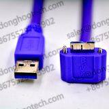 Hi-Speed USB3.0 A Plug to 90 Degree Angled Micro B Plug Locking Screws Cable 5meters USB3 Vision Standard in Color Viole