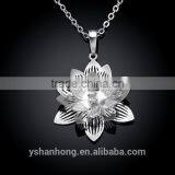 925 Silver Set Auger Stereo Lotus Pendant Necklace thumbnail-2