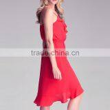 New Fashion Design High Waist Sleeveless V-neck Chiffon Floral Slip Dress thumbnail-2